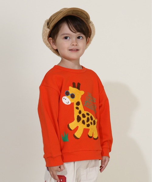 BABYDOLL（ベビードール）の「サガラトレーナー 9753K（スウェット・キッズ・グリーン/ブラック系1/ネイビー/オレンジ/パープル/マスタード/アッシュグレー/チャコールグレー/チェリーピンク/オフホワイト/ブラック系2/イエロー×グリーン・90cm/100cm/110cm/120cm/130cm）」の12枚目の写真