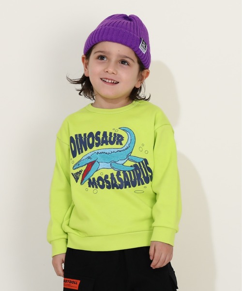 BABYDOLL（ベビードール）の「サガラトレーナー 9753K（スウェット・キッズ・グリーン/ブラック系1/ネイビー/オレンジ/パープル/マスタード/アッシュグレー/チャコールグレー/チェリーピンク/オフホワイト/ブラック系2/イエロー×グリーン・90cm/100cm/110cm/120cm/130cm）」の10枚目の写真