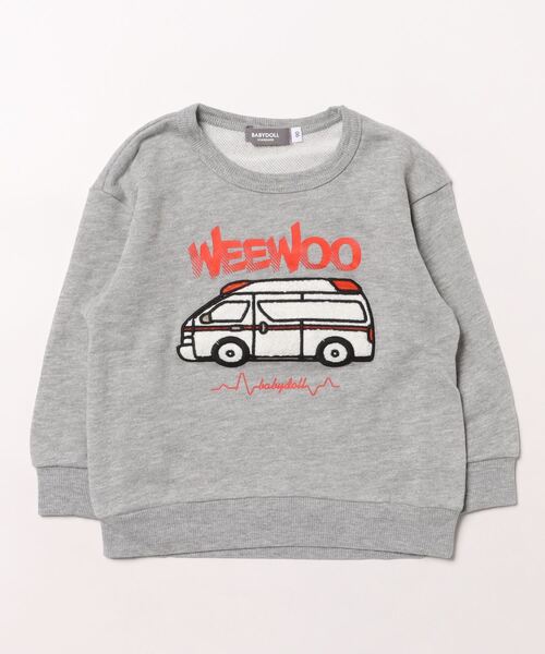 BABYDOLL（ベビードール）の「サガラトレーナー 9753K（スウェット・キッズ・グリーン/ブラック系1/ネイビー/オレンジ/パープル/マスタード/アッシュグレー/チャコールグレー/チェリーピンク/オフホワイト/ブラック系2/イエロー×グリーン・90cm/100cm/110cm/120cm/130cm）」の17枚目の写真