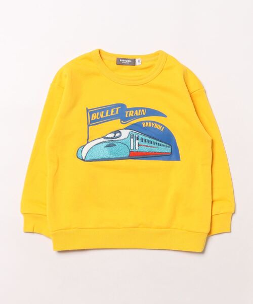 BABYDOLL（ベビードール）の「サガラトレーナー 9753K（スウェット・キッズ・グリーン/ブラック系1/ネイビー/オレンジ/パープル/マスタード/アッシュグレー/チャコールグレー/チェリーピンク/オフホワイト/ブラック系2/イエロー×グリーン・90cm/100cm/110cm/120cm/130cm）」の21枚目の写真