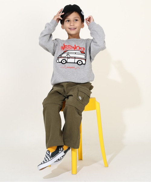 BABYDOLL（ベビードール）の「サガラトレーナー 9753K（スウェット・キッズ・グリーン/ブラック系1/ネイビー/オレンジ/パープル/マスタード/アッシュグレー/チャコールグレー/チェリーピンク/オフホワイト/ブラック系2/イエロー×グリーン・90cm/100cm/110cm/120cm/130cm）」の20枚目の写真