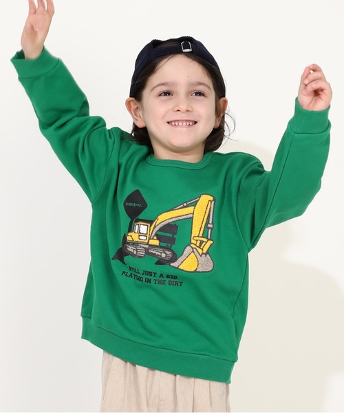 BABYDOLL（ベビードール）の「サガラトレーナー 9753K（スウェット・キッズ・グリーン/ブラック系1/ネイビー/オレンジ/パープル/マスタード/アッシュグレー/チャコールグレー/チェリーピンク/オフホワイト/ブラック系2/イエロー×グリーン・90cm/100cm/110cm/120cm/130cm）」の14枚目の写真