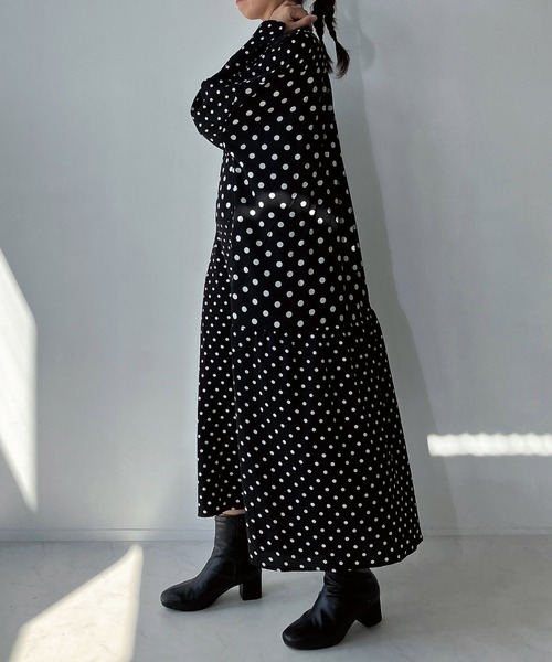 AS KNOW AS plus(アズノゥアズプラス)の「◇ゆるり切り替えミックスワンピ―ス(ワンピース・レディース・グレー系/ネイビー系/ブラック系/グレー系1/ネイビー系1/グリーン系/ネイビー・FREE)」の11枚目の写真