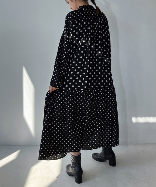 AS KNOW AS plus(アズノゥアズプラス)の「◇ゆるり切り替えミックスワンピ―ス(ワンピース・レディース・グレー系/ネイビー系/ブラック系/グレー系1/ネイビー系1/グリーン系/ネイビー・FREE)」の12枚目の写真