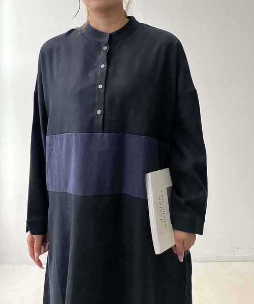 セール】◇ゆるり切り替えミックスワンピ―ス（ワンピース）｜AS KNOW