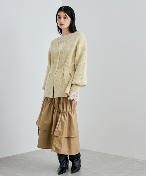 VIS（ビス）の「チンツ加工ギャザーロングスカート（スカート・レディース・ベージュ/ブラウン系その他・FREE）」の3枚目の写真