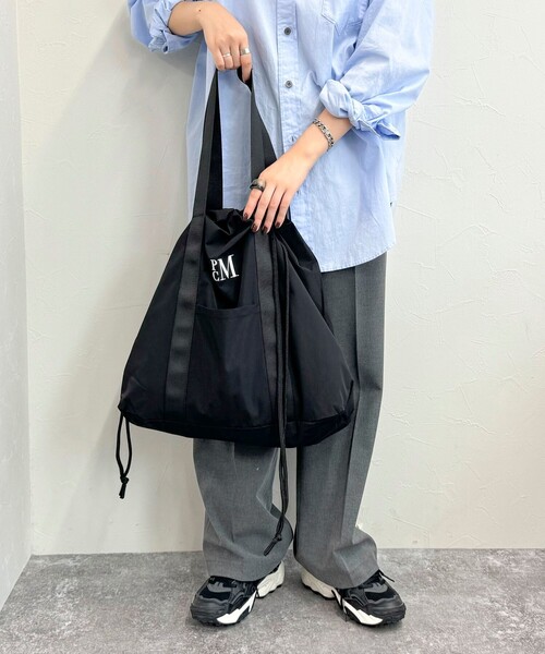 PARROTT CANVAS(パロットキャンバス)の「【PARROTT CANVAS/パロットキャンバス】 PCMドロートートバック(トートバッグ・レディース・ブラック/ベージュ・FREE)」の9枚目の写真