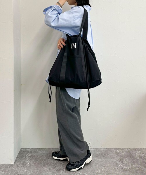PARROTT CANVAS(パロットキャンバス)の「【PARROTT CANVAS/パロットキャンバス】 PCMドロートートバック(トートバッグ・レディース・ブラック/ベージュ・FREE)」の10枚目の写真