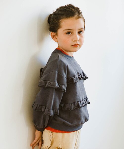 p.premier（ピードットプルミエ）の「フリルデザイントレーナー（スウェット・キッズ・オフホワイト/チャコール/ブラウン・80/90/100/110/120/130/140）」の12枚目の写真