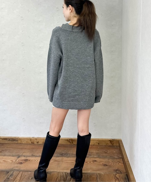 Per sist ence(パーシエンス)の「アルパカタッチアンサンブル風Vネックプルオーバー(ニット/セーター・レディース・ブラウン/アイボリー/ブラック/チャコールグレー・FREE)」の19枚目の写真