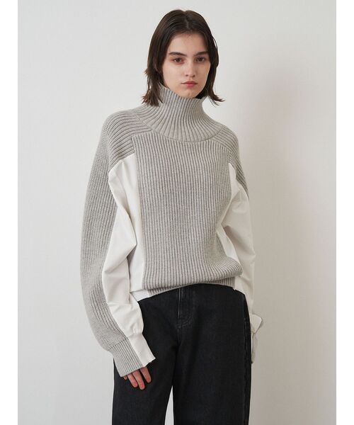 ELENDEEK（エレンディーク）の「マテリアルドッキングニット（ニット