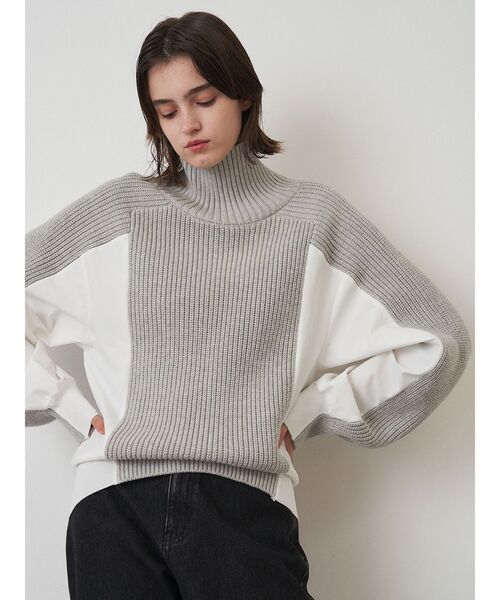 ELENDEEK（エレンディーク）の「マテリアルドッキングニット（ニット