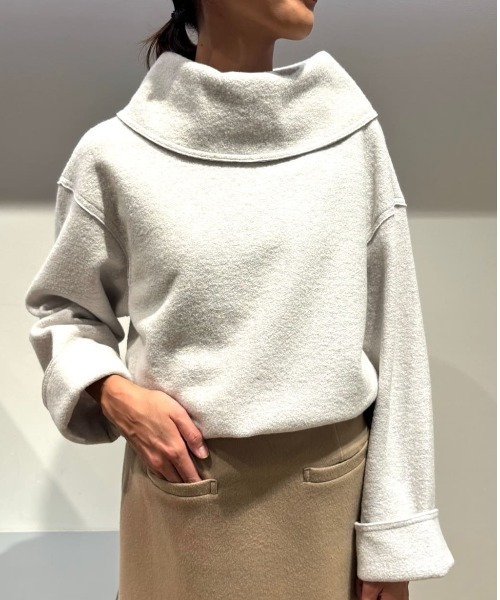 human woman(ヒューマンウーマン)の「◆ウールリング圧縮オフタートルオーバートップス(Tシャツ/カットソー・レディース・ボルドー/グレー・MEDIUM)」の20枚目の写真