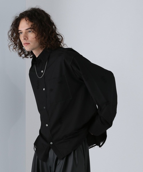 HARE（ハレ）の「ダメージデザインTRシャツ(HARE)（シャツ/ブラウス・メンズ・ホワイト/ブラック/グレー・FREE）」の3枚目の写真