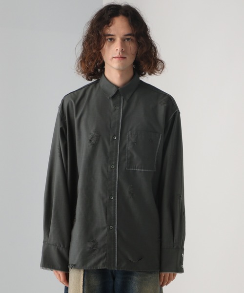 HARE（ハレ）の「ダメージデザインTRシャツ(HARE)（シャツ/ブラウス・メンズ・ホワイト/ブラック/グレー・FREE）」の10枚目の写真