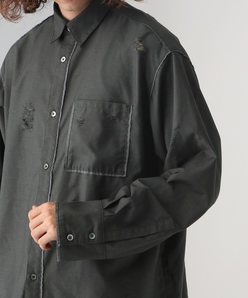 HARE（ハレ）の「ダメージデザインTRシャツ(HARE)（シャツ/ブラウス・メンズ・ホワイト/ブラック/グレー・FREE）」の15枚目の写真