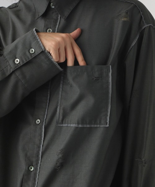 HARE（ハレ）の「ダメージデザインTRシャツ(HARE)（シャツ/ブラウス・メンズ・ホワイト/ブラック/グレー・FREE）」の16枚目の写真