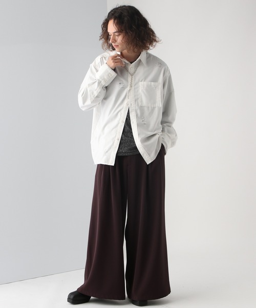 HARE（ハレ）の「ダメージデザインTRシャツ(HARE)（シャツ/ブラウス・メンズ・ホワイト/ブラック/グレー・FREE）」の4枚目の写真