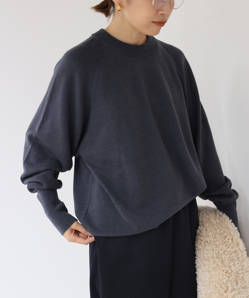 EMILY WEEK(エミリーウィーク)の「EMILYWEEK × NETENE. ボリュームスリーブプルオーバー(ニット/セーター・レディース・チャコールグレー/アイボリー/イエロー・FREE)」の3枚目の写真