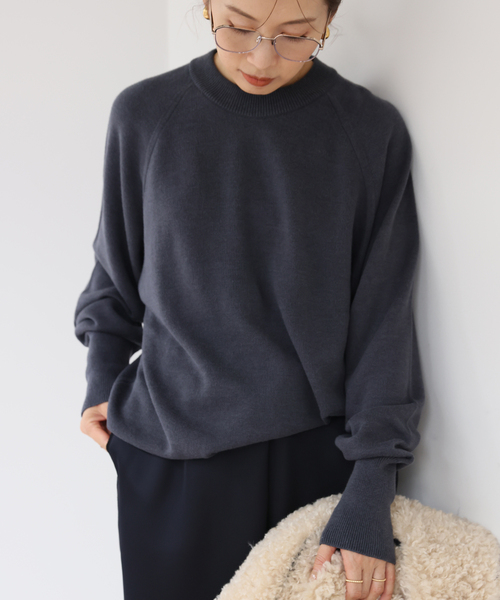 EMILY WEEK(エミリーウィーク)の「EMILYWEEK × NETENE. ボリュームスリーブプルオーバー(ニット/セーター・レディース・チャコールグレー/アイボリー/イエロー・FREE)」の4枚目の写真