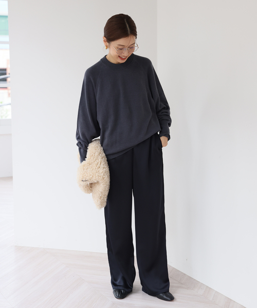 EMILY WEEK(エミリーウィーク)の「EMILYWEEK × NETENE. ボリュームスリーブプルオーバー(ニット/セーター・レディース・チャコールグレー/アイボリー/イエロー・FREE)」の5枚目の写真