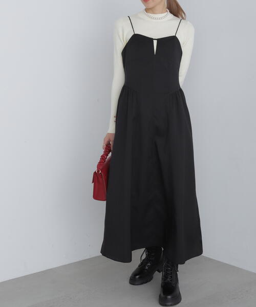 FREE'S MART（フリーズマート）の「コルセットライクキャミワンピース（ワンピース・レディース・ブラック/ブラウン・SMALL/MEDIUM）」の4枚目の写真