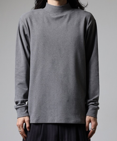 FUNALIVE（ファンアライブ）の「モックネック ストレッチフリース 長袖Tシャツ（Tシャツ/カットソー・メンズ・ブラック/ダークグリーン/キャメル/ダークブラウン/ネイビー/チャコールグレー/カーキ・L/LL/M）」の14枚目の写真