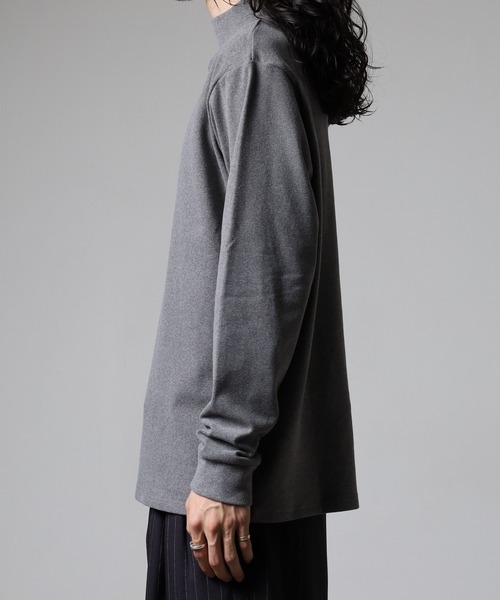 FUNALIVE（ファンアライブ）の「モックネック ストレッチフリース 長袖Tシャツ（Tシャツ/カットソー・メンズ・ブラック/ダークグリーン/キャメル/ダークブラウン/ネイビー/チャコールグレー/カーキ・L/LL/M）」の15枚目の写真