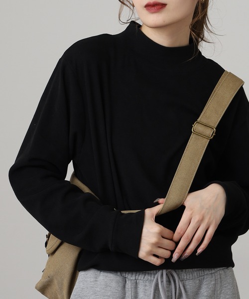 FUNALIVE（ファンアライブ）の「モックネック ストレッチフリース 長袖Tシャツ（Tシャツ/カットソー・メンズ・ブラック/ダークグリーン/キャメル/ダークブラウン/ネイビー/チャコールグレー/カーキ・L/LL/M）」の21枚目の写真