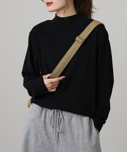 FUNALIVE（ファンアライブ）の「モックネック ストレッチフリース 長袖Tシャツ（Tシャツ/カットソー・メンズ・ブラック/ダークグリーン/キャメル/ダークブラウン/ネイビー/チャコールグレー/カーキ・L/LL/M）」の22枚目の写真