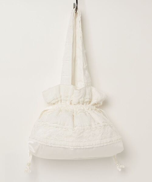 RUBY AND YOU（ルビーアンドユー）の「［select］レースフリル 巾着バッグ（トートバッグ・レディース・ホワイト・FREE）」の7枚目の写真