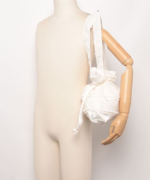 RUBY AND YOU（ルビーアンドユー）の「［select］レースフリル 巾着バッグ（トートバッグ・レディース・ホワイト・FREE）」の3枚目の写真