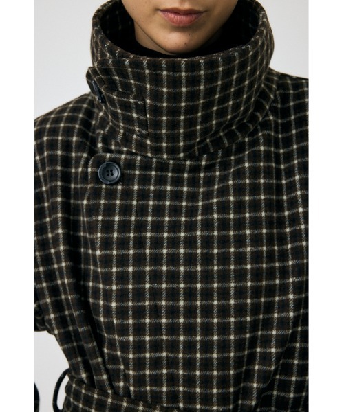 MOUSSY(マウジー)の「STANDCOLLAR PLAID コクーンコート(チェスターコート・レディース・ブラウン系その他・1/2)」の8枚目の写真