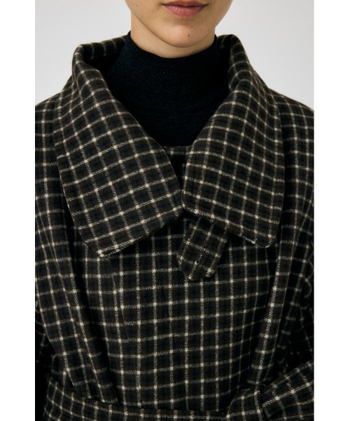 セール】STANDCOLLAR PLAID コクーンコート（チェスターコート