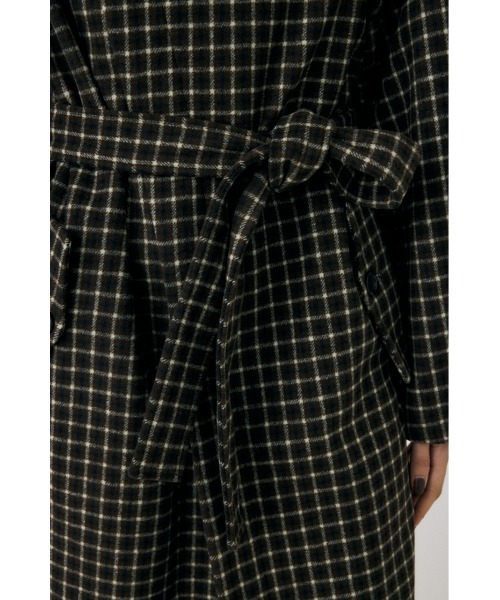 セール】STANDCOLLAR PLAID コクーンコート（チェスターコート