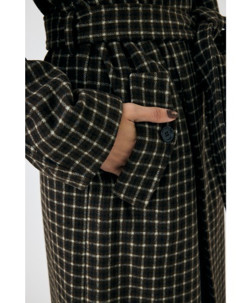 MOUSSY(マウジー)の「STANDCOLLAR PLAID コクーンコート(チェスターコート・レディース・ブラウン系その他・1/2)」の11枚目の写真