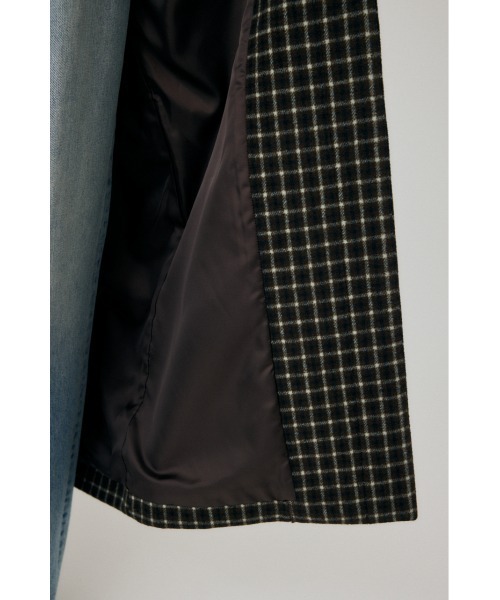 セール】STANDCOLLAR PLAID コクーンコート（チェスターコート