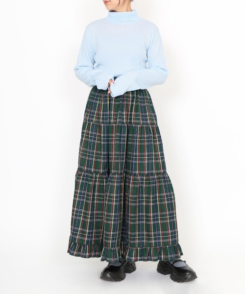 PUNYUS(プニュズ)の「タートルネックリブニット(ニット/セーター・レディース・サックスブルー/ライトピンク/グレー/ブラック・1/2/3/4)」の18枚目の写真