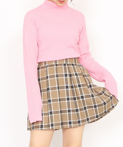 PUNYUS(プニュズ)の「タートルネックリブニット(ニット/セーター・レディース・サックスブルー/ライトピンク/グレー/ブラック・1/2/3/4)」の15枚目の写真