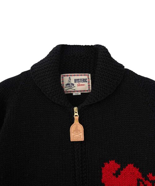 HYSTERIC GLAMOUR（ヒステリックグラマー）の「MULTI WOMAN編込 カウチン（カーディガン/ボレロ・メンズ・ブラック/ホワイト・SMALL/MEDIUM/LARGE）」の10枚目の写真