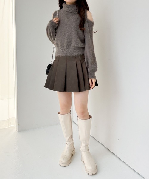 Heather(ヘザー)の「タートルシャギーニット 249332(ニット/セーター・レディース・ピンク/アイボリー/チャコールグレー・FREE)」の11枚目の写真