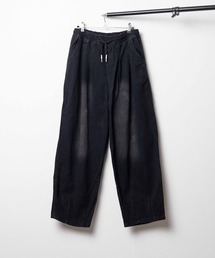 IO（イオ）（イオ）の「◆Bling leads◆エイジング加工　ワイドバギー　デニムパンツ（デニムパンツ）」