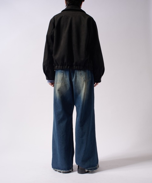 Lui's（ルイス）の「フェイクスウェードショートブルゾン（ブルゾン・メンズ・ブラック/ベージュ・S/M）」の11枚目の写真