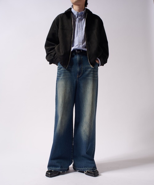 Lui's（ルイス）の「フェイクスウェードショートブルゾン（ブルゾン・メンズ・ブラック/ベージュ・S/M）」の7枚目の写真