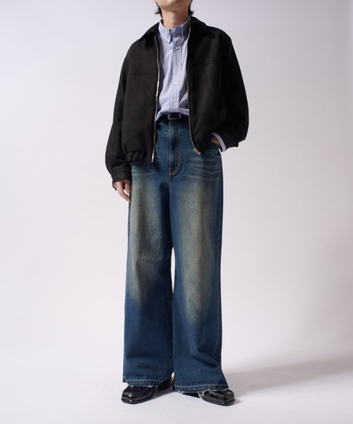 Lui's（ルイス）の「フェイクスウェードショートブルゾン（ブルゾン・メンズ・ブラック/ベージュ・S/M）」の8枚目の写真