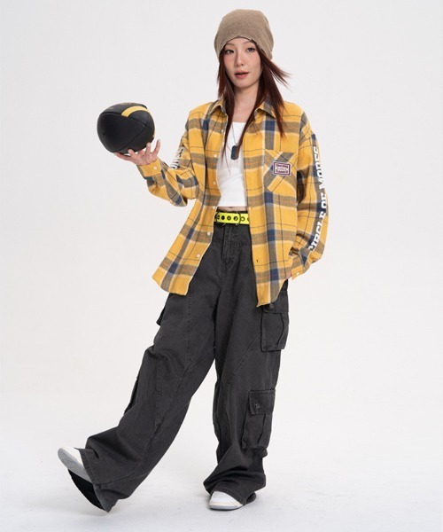 オーバーサイズバックプリントチェック柄シャツ（シャツ/ブラウス）｜Ressaca（レサーカ）