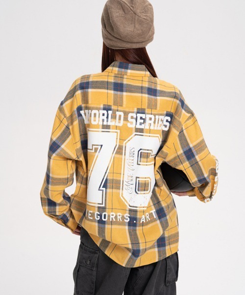 オーバーサイズバックプリントチェック柄シャツ（シャツ/ブラウス）｜Ressaca（レサーカ）