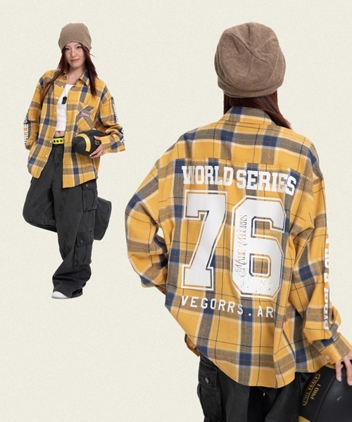 オーバーサイズバックプリントチェック柄シャツ（シャツ/ブラウス）｜Ressaca（レサーカ）