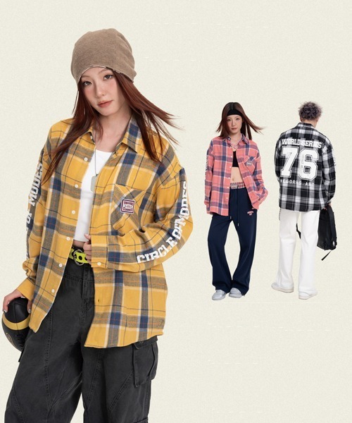 オーバーサイズバックプリントチェック柄シャツ（シャツ/ブラウス）｜Ressaca（レサーカ）