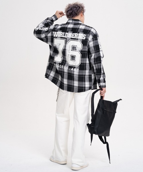 オーバーサイズバックプリントチェック柄シャツ（シャツ/ブラウス）｜Ressaca（レサーカ）